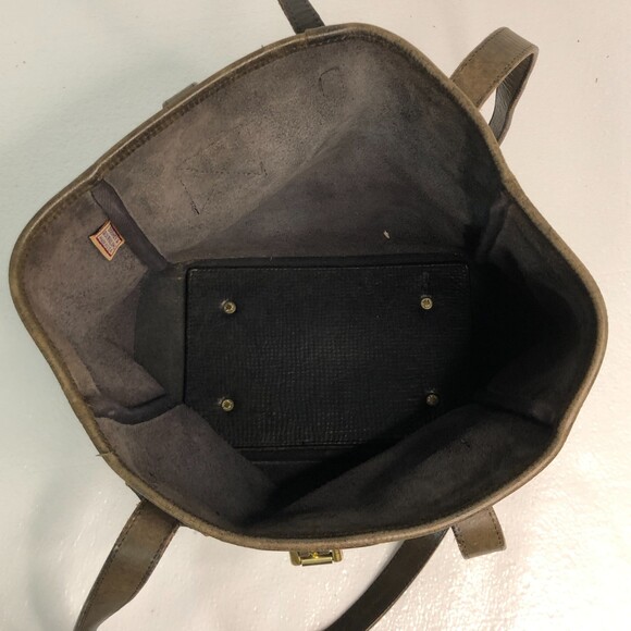 Dooney and Bourke Suede Gray Leather Strap Vintage Shoulder Bag - Picture 12 of 16